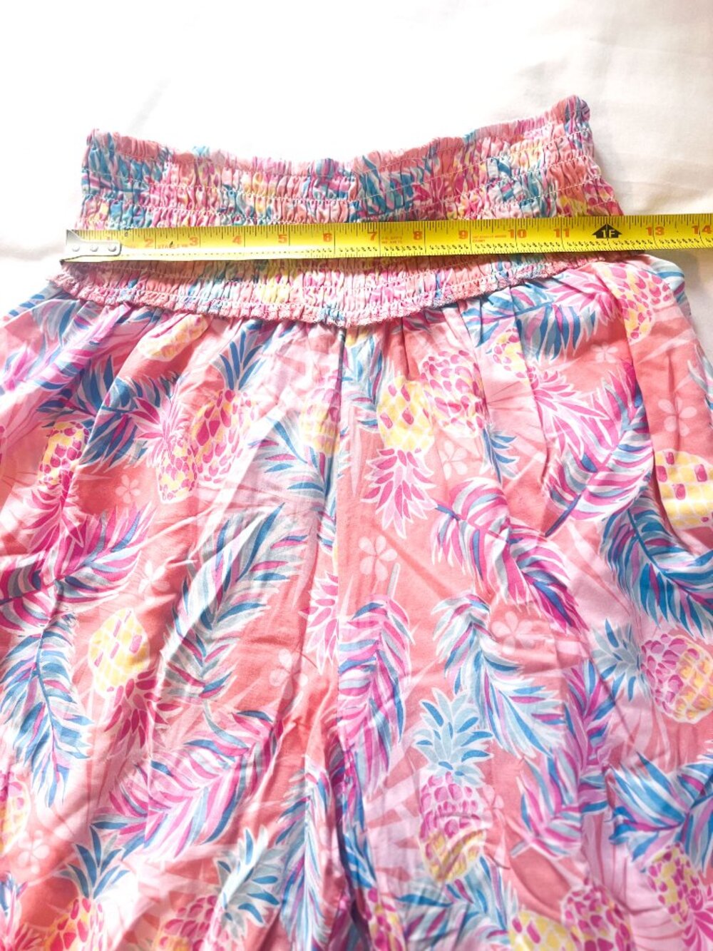 Simply Southern Wide Leg Smocked Palazzo Pants Pink Pineapple Print size OS - Picture 6 of 10